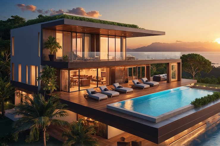 Illustrative render of villas, Nagaon–Bagmala, Alibaug